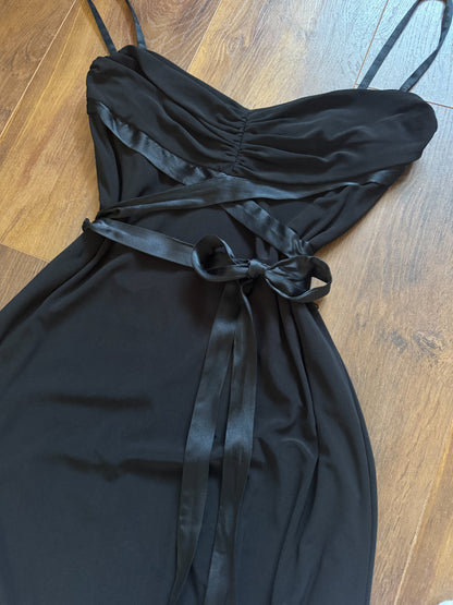 Black 90s stretch evening dress uk 12