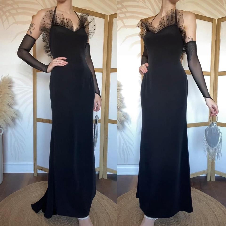 Chic Simon Ellis black halter neck dress uk 12