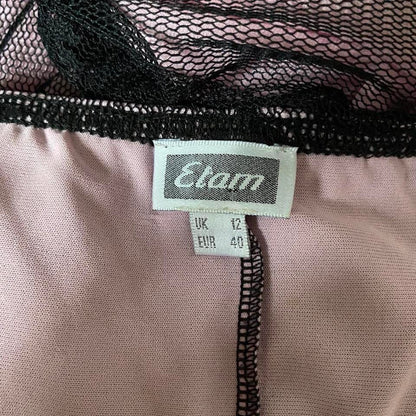 Etam pink & black lace stretch dress UK 12