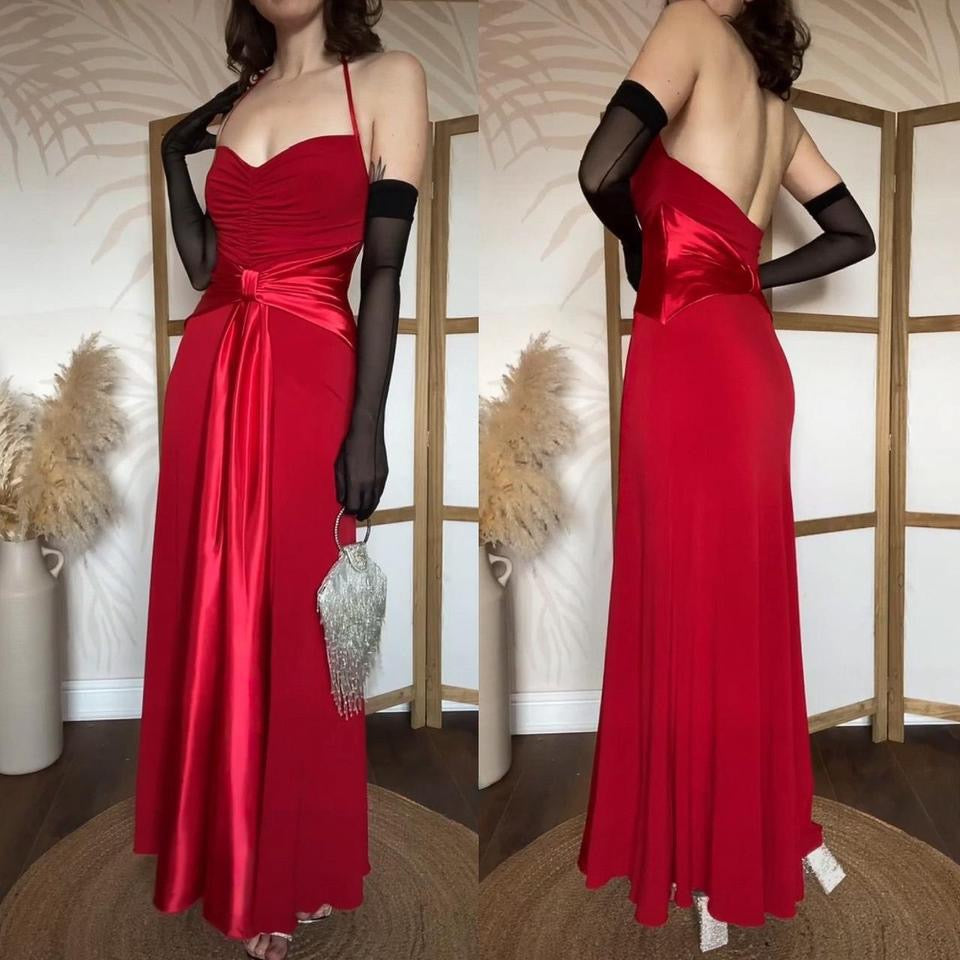 Scott McClintock red stretch halter dress uk 10