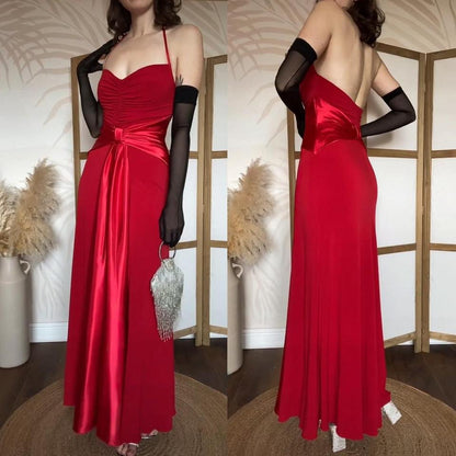 Scott McClintock red stretch halter dress uk 10