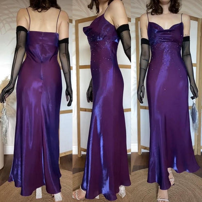 Purple Nightway shimmery beaded prom dress uk 10