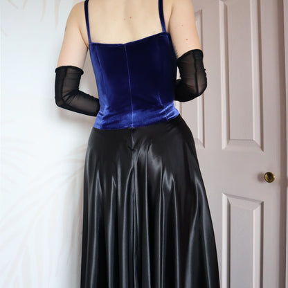 Simon Ellis blue velvet corset dress UK 12