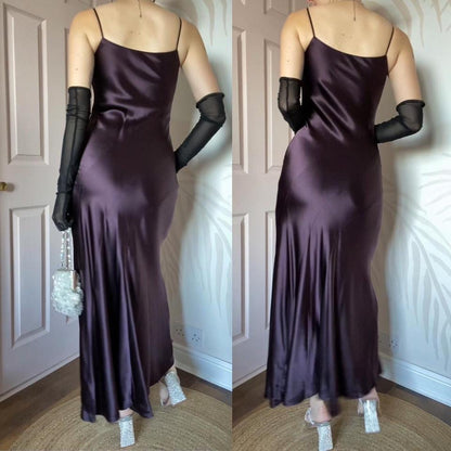 Monsoon maroon silky slip dress UK 8