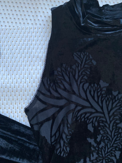 Velvet stretch bodycon high neck evening dress UK 8-10