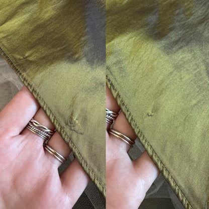 Olive green taffeta strapless prom dress uk 8