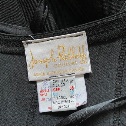 Vintage Joseph Ribkoff black stretch sheer gown UK 14