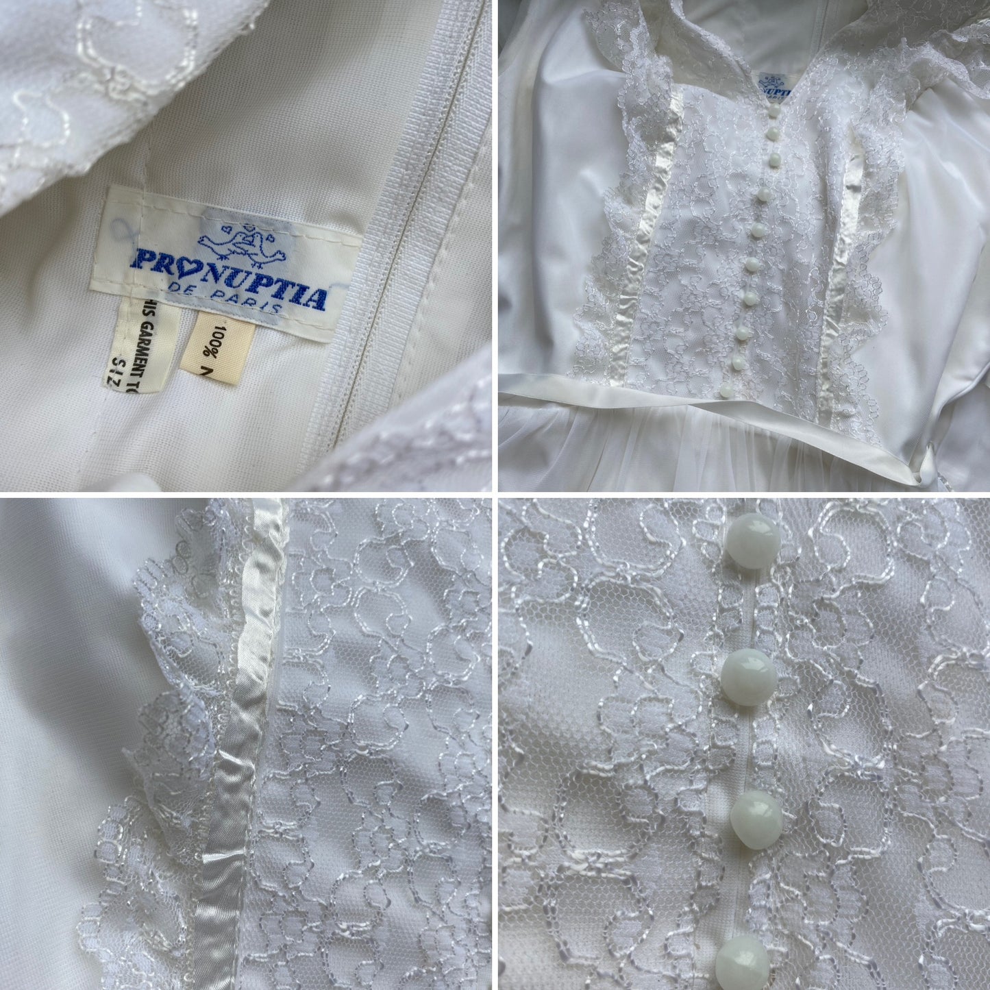 Beautiful white long sleeve lace wedding dress UK 12