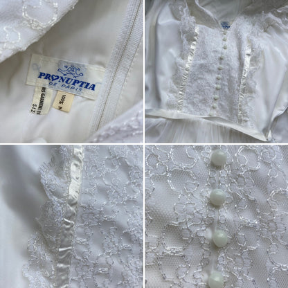 Beautiful white long sleeve lace wedding dress UK 12