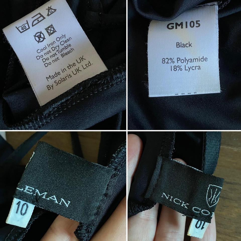 Nick Coleman black open back mini dress uk 10