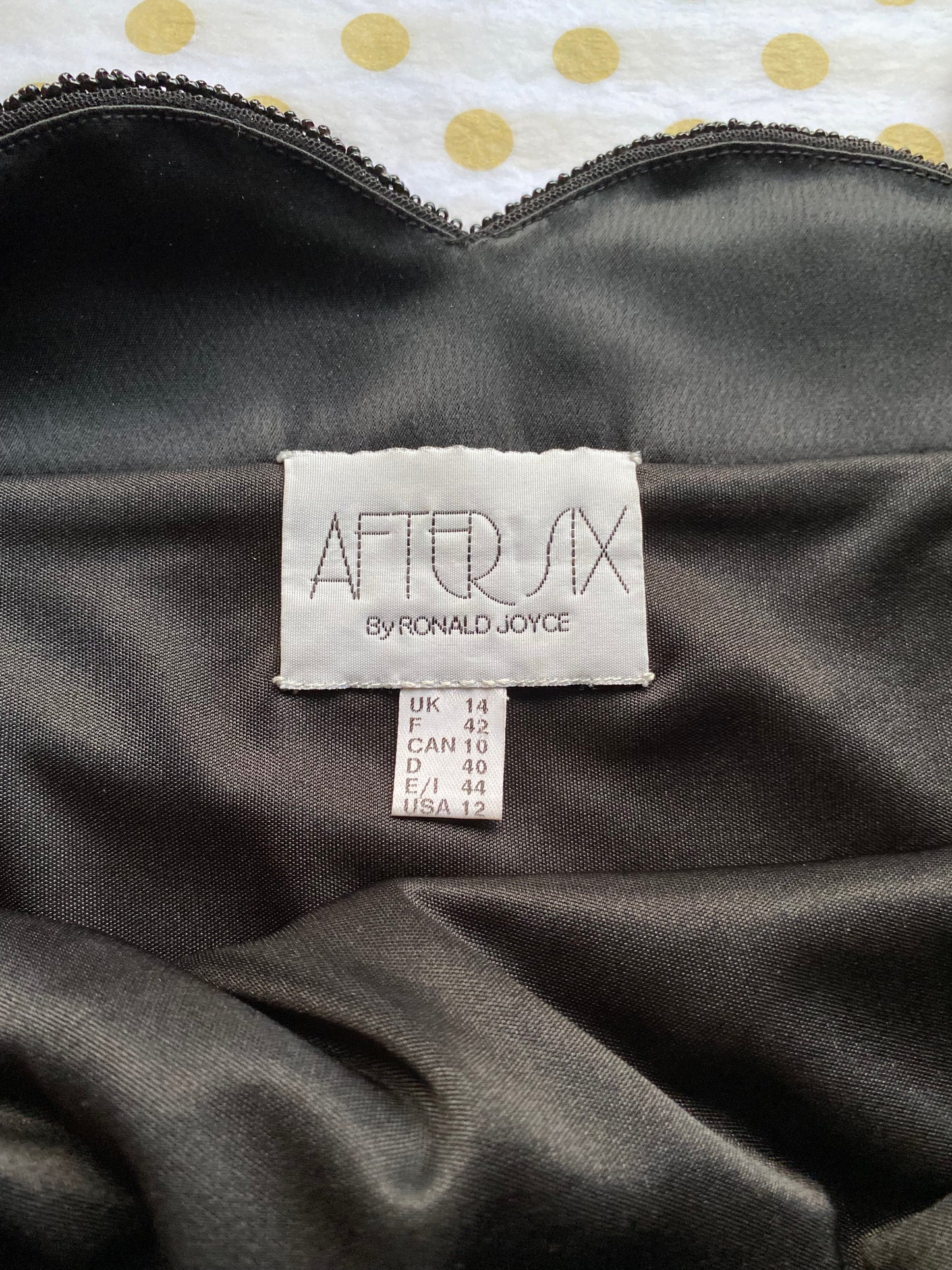 After Six black beaded evening gown UK 14