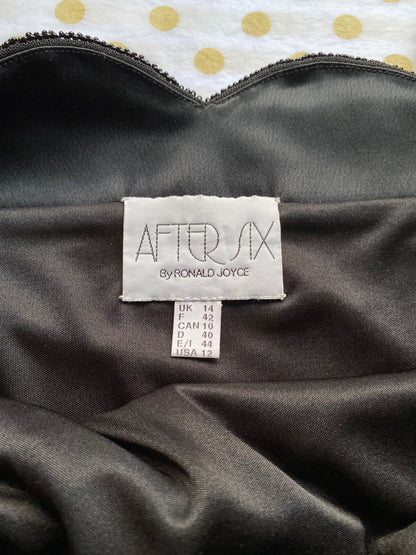 After Six black beaded evening gown UK 14