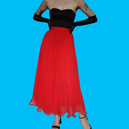 Frank Usher red flared skirt UK 8