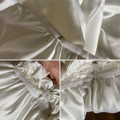 Vintage ivory wedding dress with detachable train uk 8-10