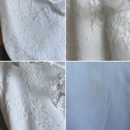 Pronuptia vintage white lace long sleeve wedding dress uk 10