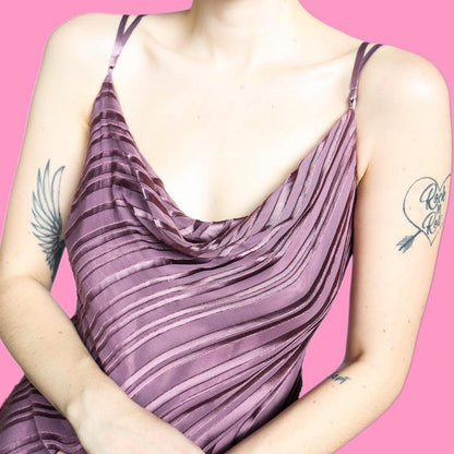 Monsoon Purple Silk Blend Evening Dress UK 8