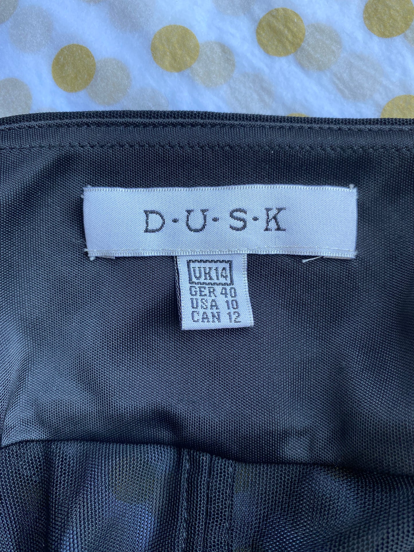 Black Dusk stretch sheer waist evening dress UK 14 & UK 16