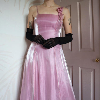 Silky Pink A-Line Debut Evening Dress UK 8