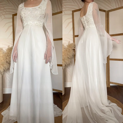 Ethereal lace long sleeve wedding dress uk 12
