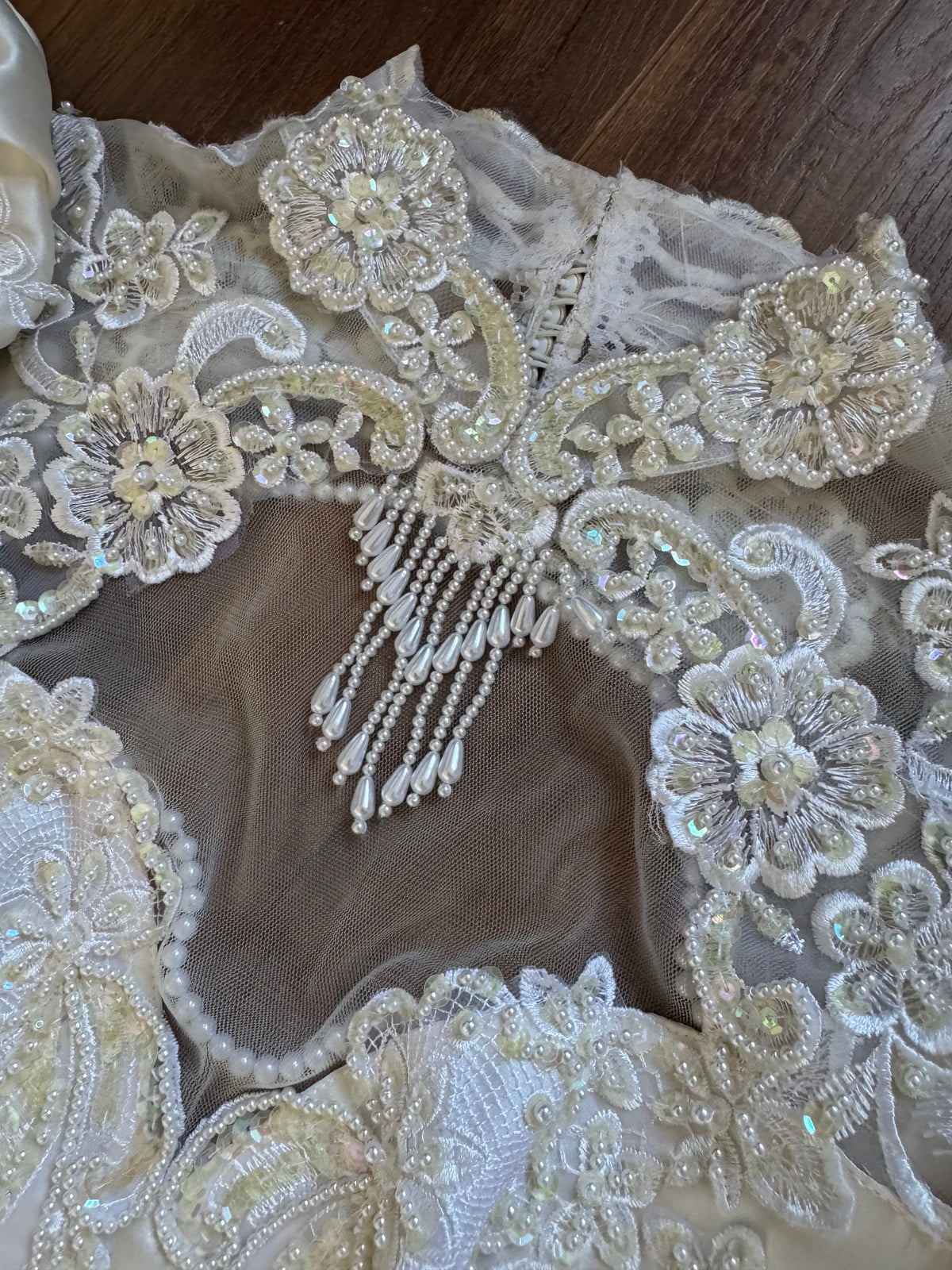 Vintage ivory satin 80s wedding dress uk 8