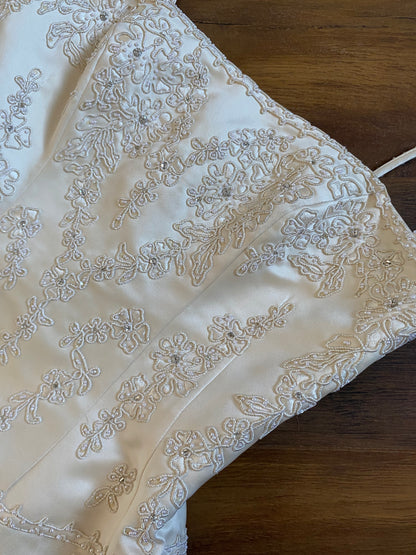 Ivory Benjamin Roberts lace wedding dress uk 12