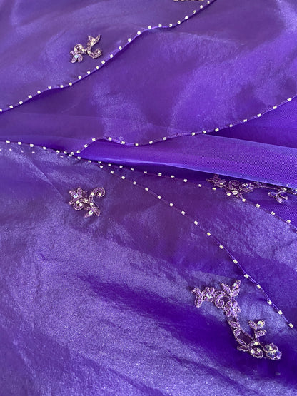 Hilary Morgan purple strapless a-line prom dress UK 6/8