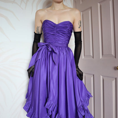Frank Usher purple strapless midi dress UK 8-10