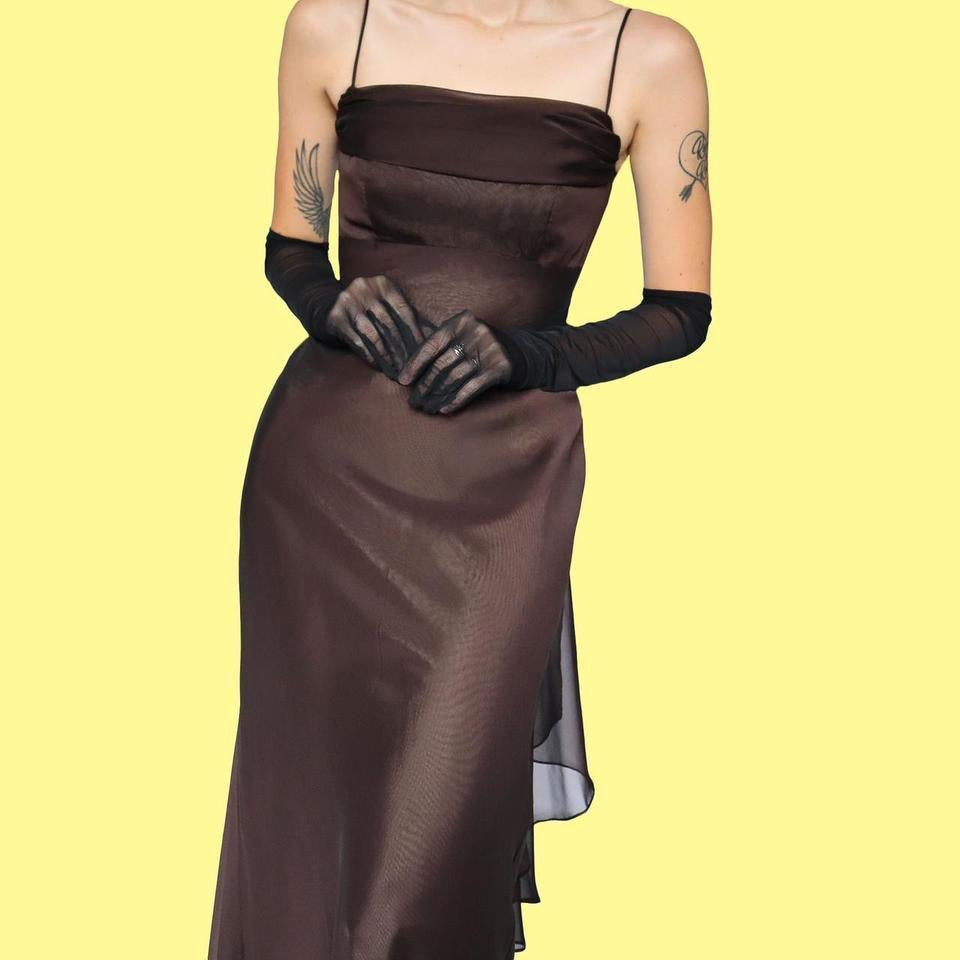 Brown Betsy & Adam evening dress UK 12-14