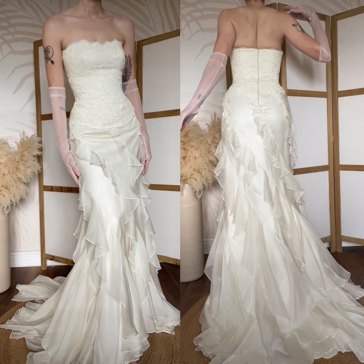 Augusta Jones ivory lace wedding dress uk 8