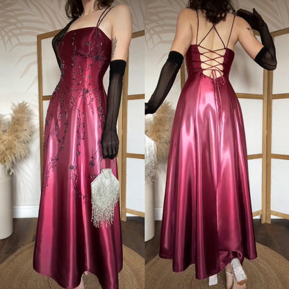 Dave & Johnny pink satin ombré beaded dress uk 10