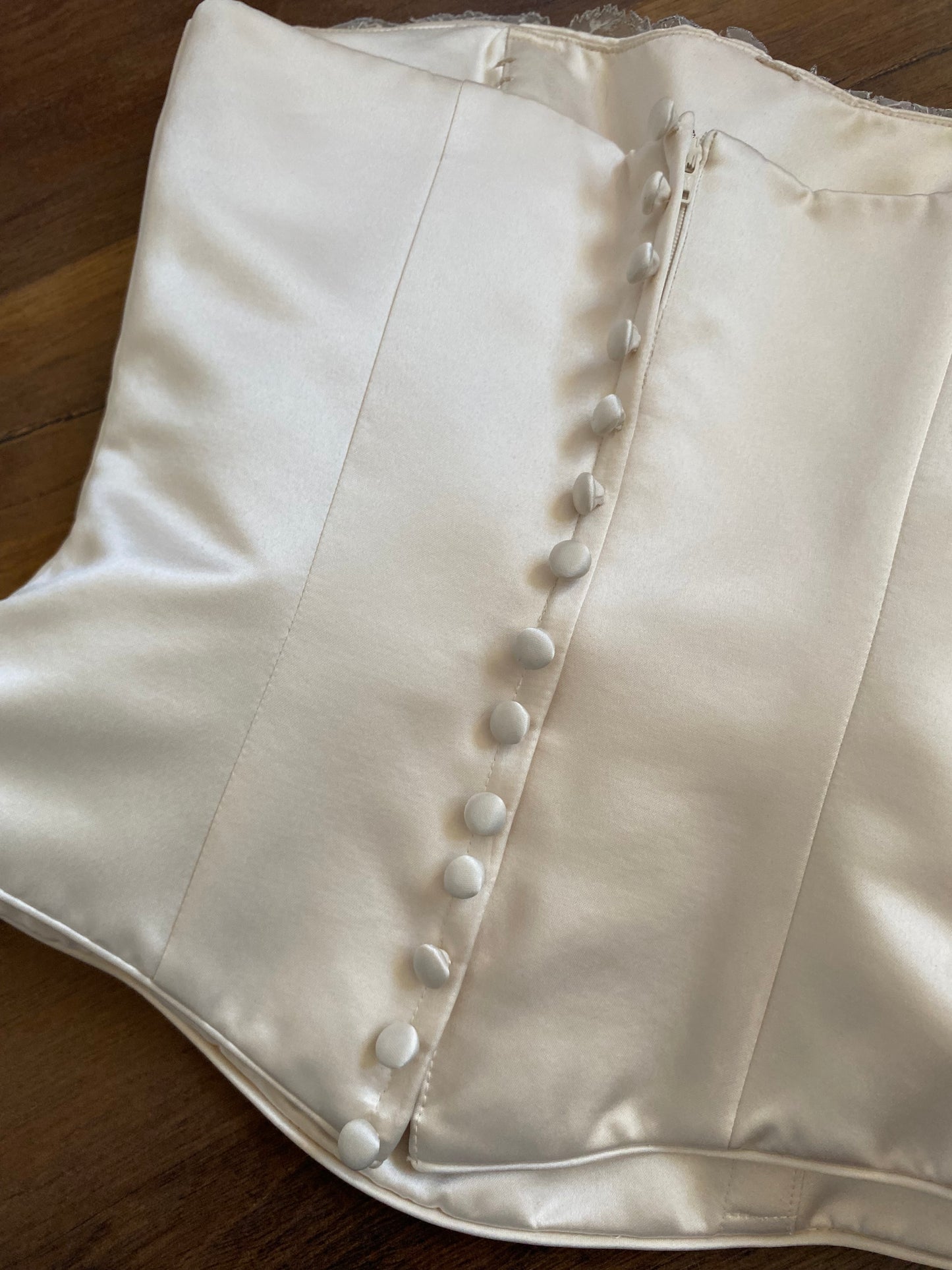 Champagne 2-piece top & skirt wedding set uk 8