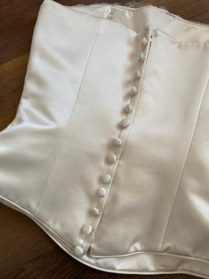 Champagne 2-piece top & skirt wedding set uk 8