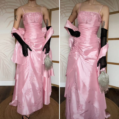 Baby pink 3-piece top/skirt & shawl prom set uk 8-10