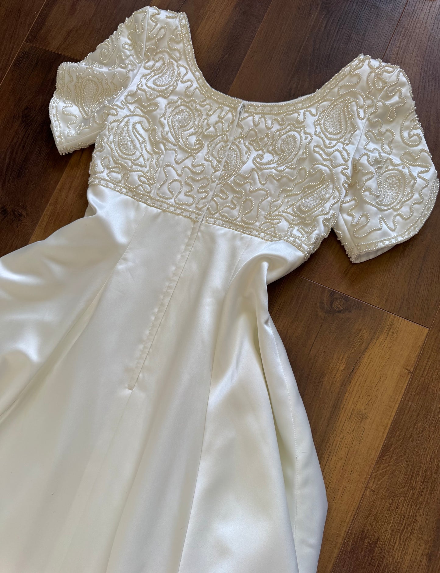 Hilary Morgan ivory satin wedding dress uk 12