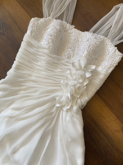 Amanda Wyatt ivory chiffon wedding dress uk 8-10