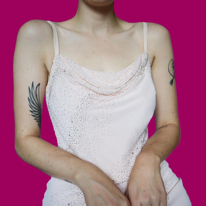 Dusk pink beaded midi dress UK 10