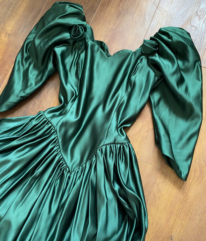 Pronuptia forest green evening dress uk 10