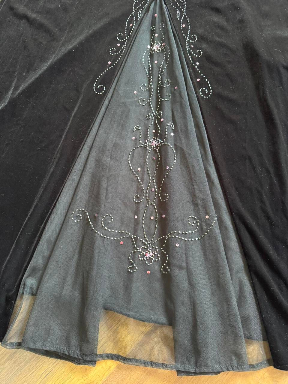 Flori black velvet 90s beaded gown uk 12 & 16 available