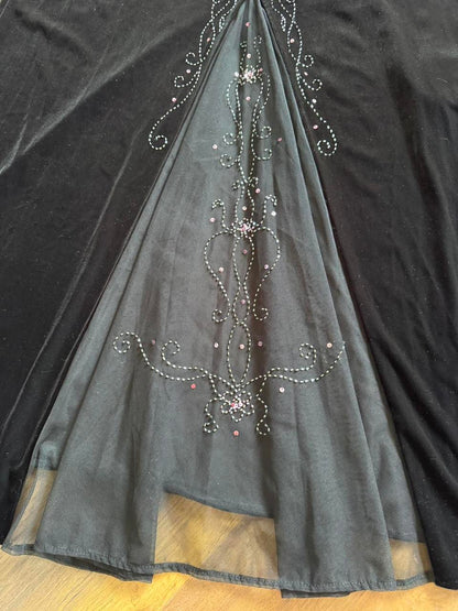 Flori black velvet 90s beaded gown uk 12 & 16 available