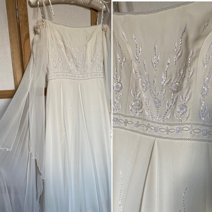 Ivory ethereal long sleeve wedding dress uk 10