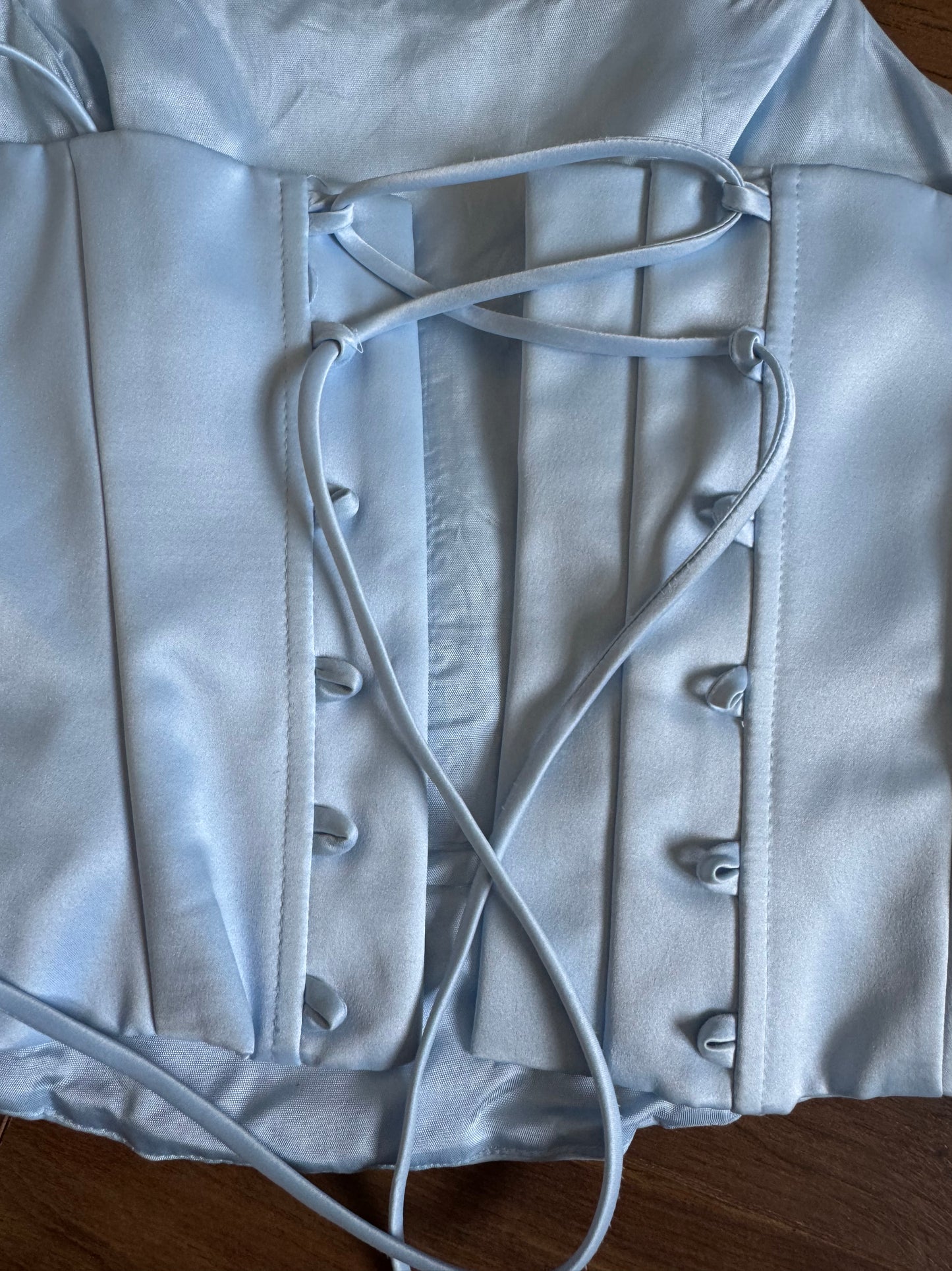 Yve London baby blue 3-piece prom set uk 8-10