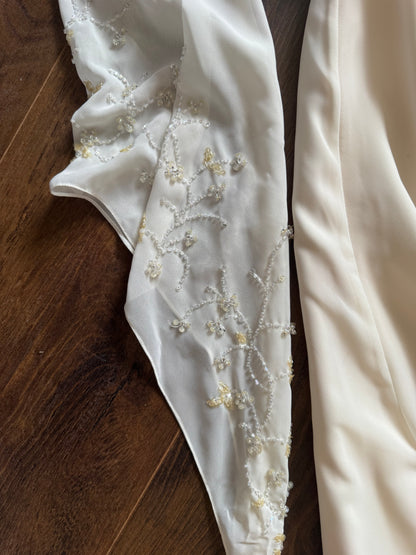 Ivory long sleeve ethereal wedding dress uk 14