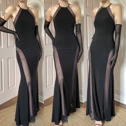 Morgan & Co Black Panelled Stretch Gown UK 8 & 10 available