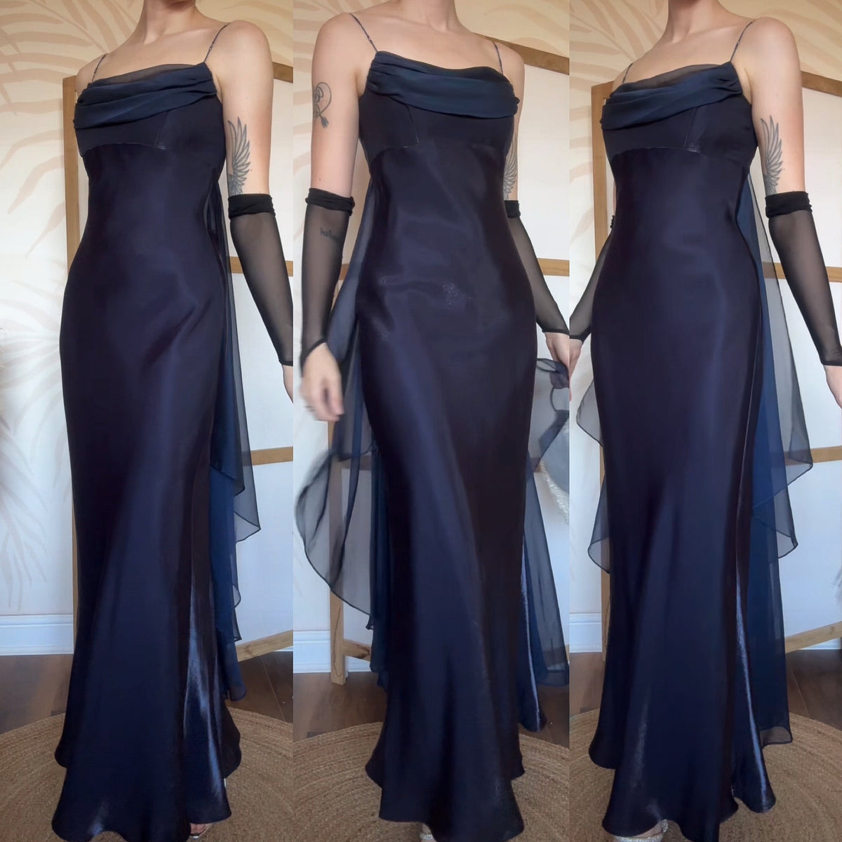 Navy shimmery prom dress uk 10