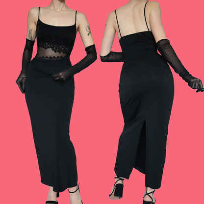 Joseph Ribkoff black stretch sheer dress UK 12