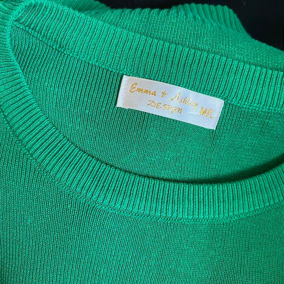 Green knit 2 piece top & skirt set UK S