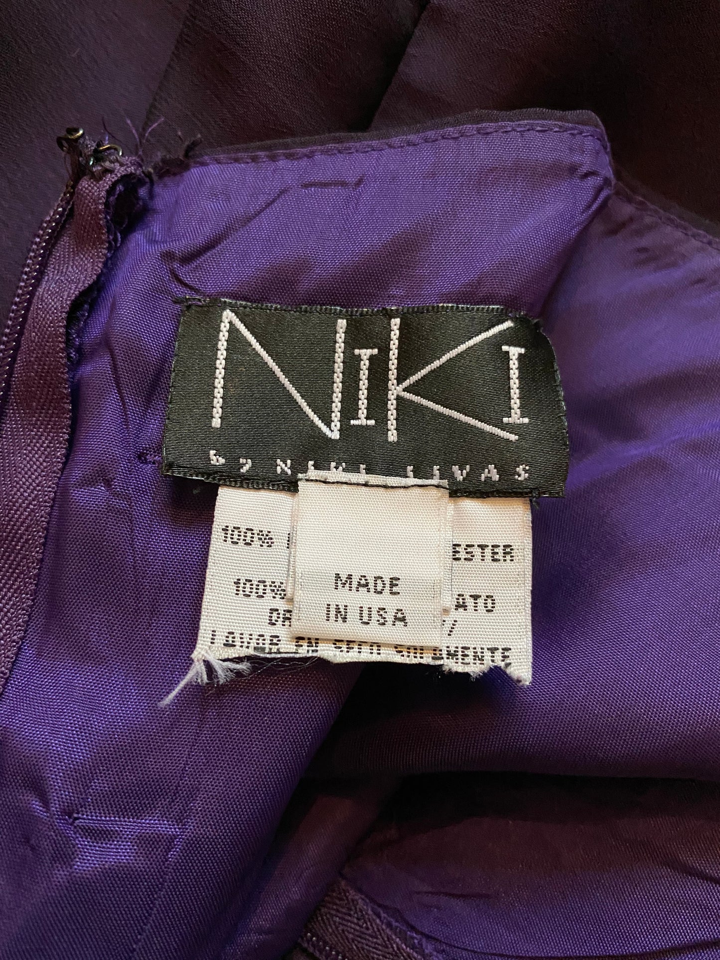 Purple strapless layered gown UK 10