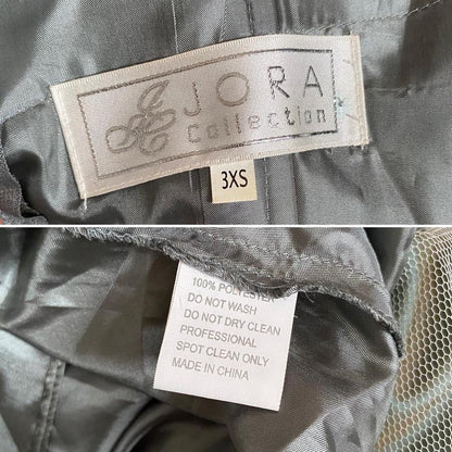 Iridescent grey/green strapless prom dress uk 8