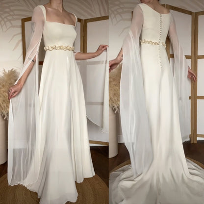 Ivory ethereal long sleeve wedding dress uk 10