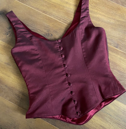 Veromia burgundy top, skirt & shawl set uk 8